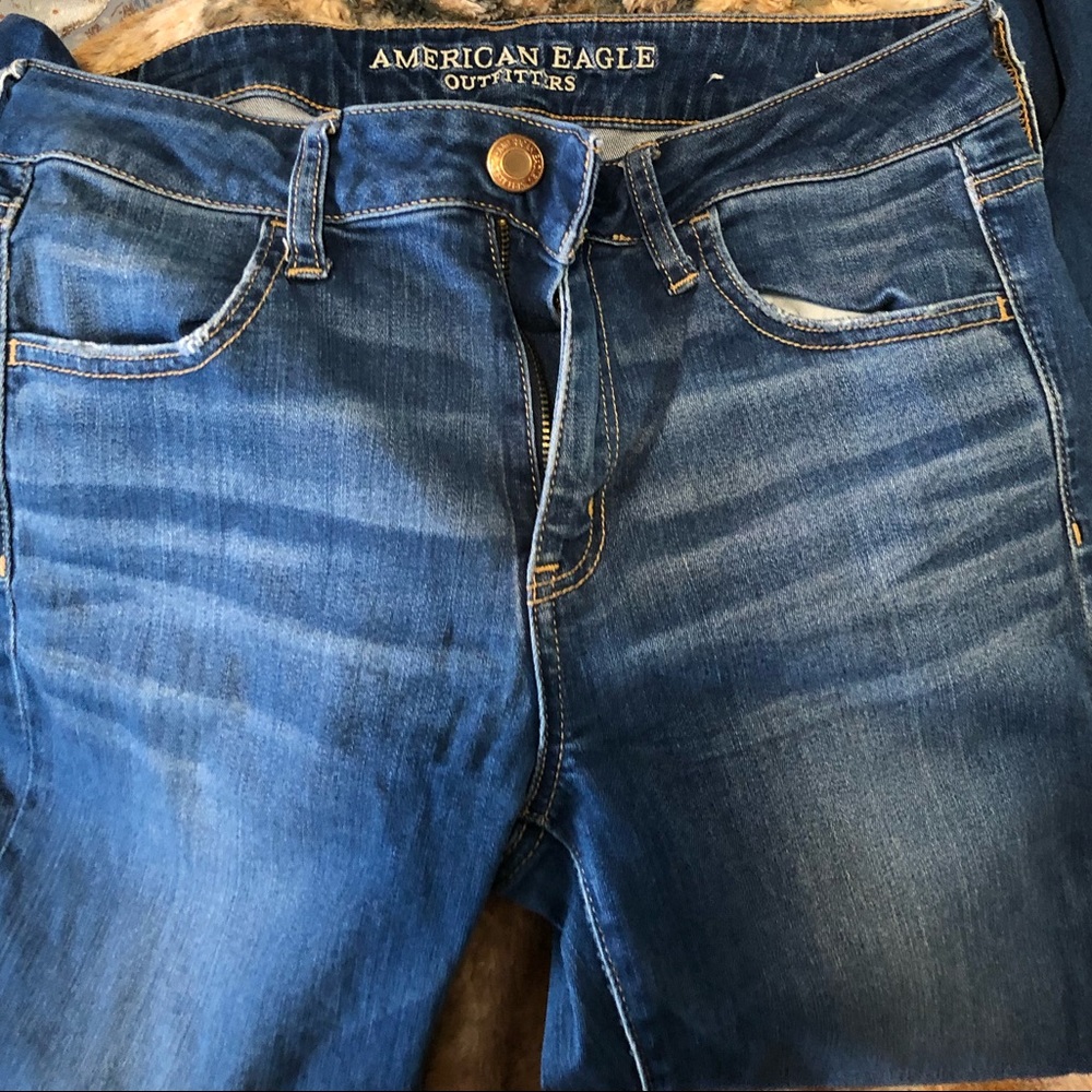 Plain blue American eagle jeans